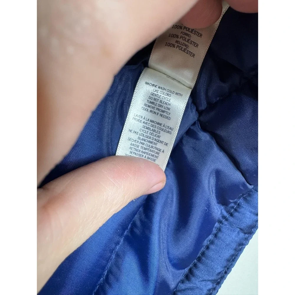OshKosh B'gosh Kids Puffer Jacket 3T Blue Camo Hooded‎ Winter Coat Warm Lined